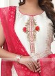 White Color Cotton Silk Anarkali Suit